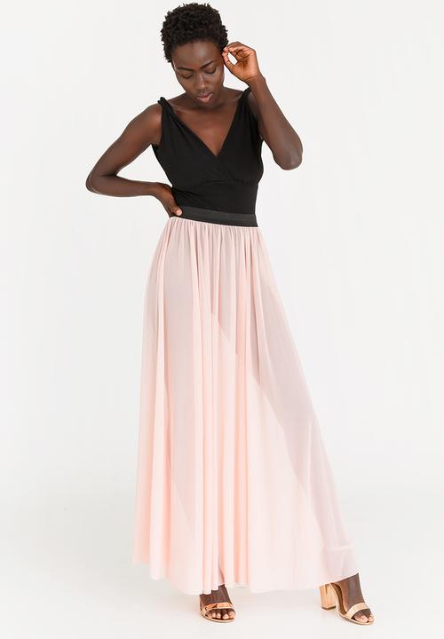 pale pink maxi skirt
