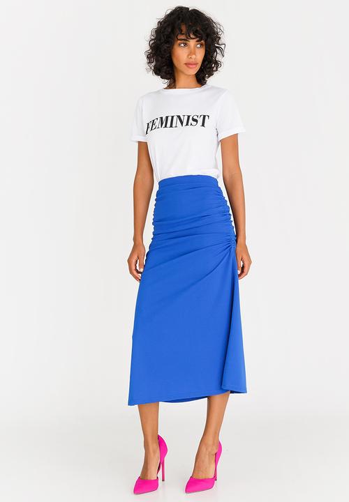 STYLE REPUBLIC - Ruched Detail Skirt Cobalt