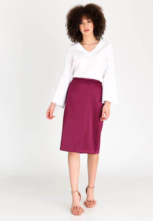 edit - Tailored Pencil Skirt Mid Purple
