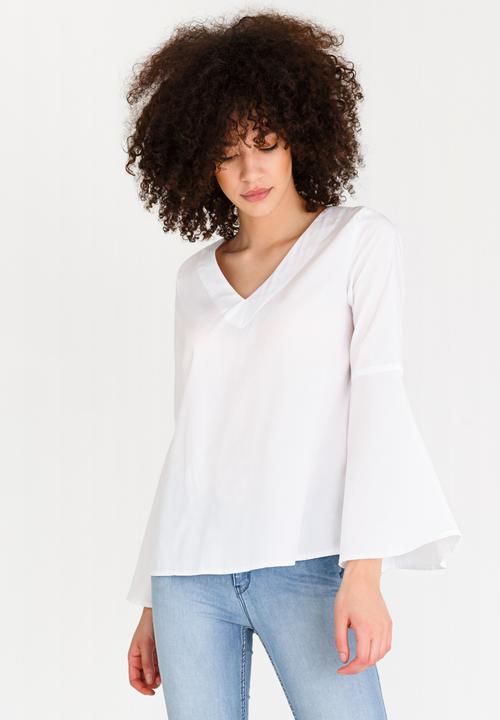 edit - Tunic with Bell Sleeve White