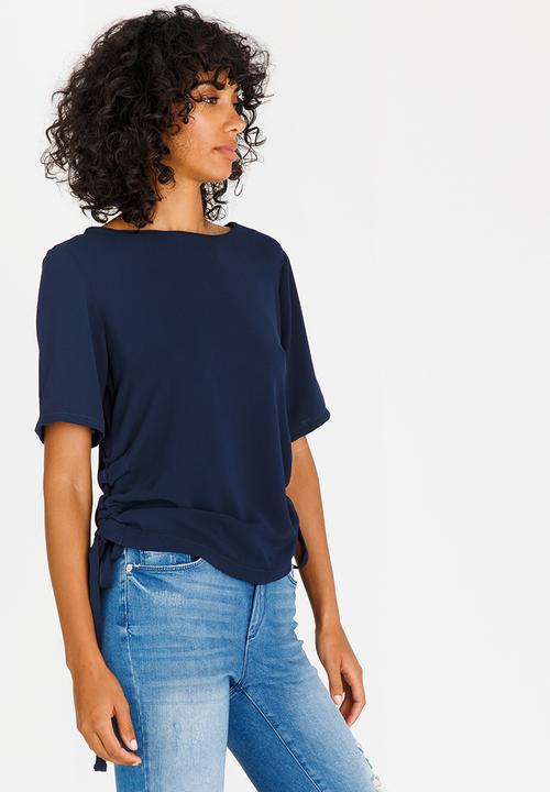 c(inch) - Drawcord Detail Blouse Navy