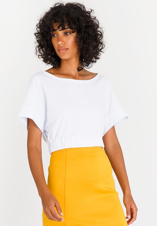 c(inch) - Cropped T-shirt White