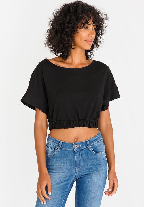 c(inch) - Cropped T-shirt Black