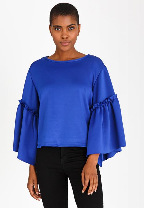 STYLE REPUBLIC - Volume Sleeve T-shirt Cobalt