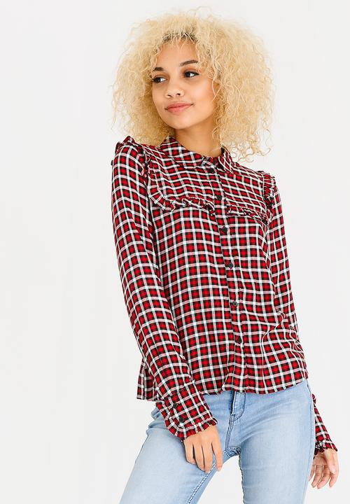ONLY - Aria Long Sleeve Shirt Red