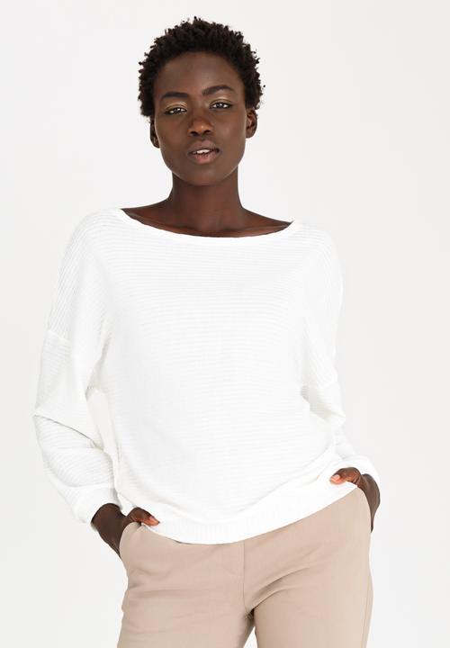 edit - Long Sleeve Knit Top Off White