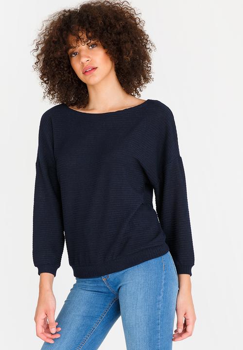 edit - Long Sleeve Knit Top Navy