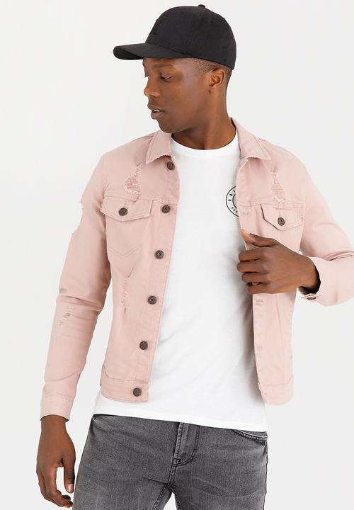 pale pink denim jacket