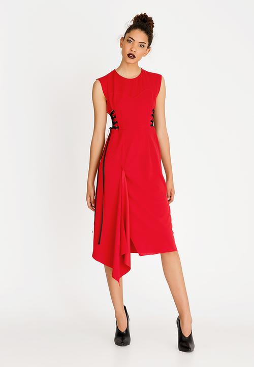 STYLE REPUBLIC - Side Lace Up Dress Red