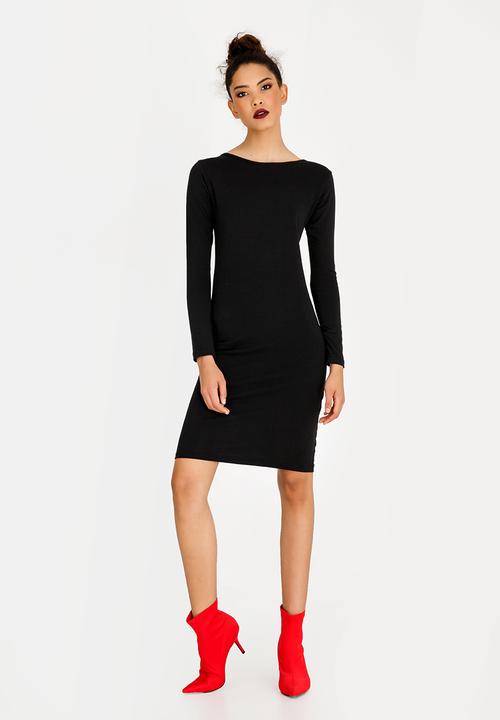 STYLE REPUBLIC - Back Lace Up Dress Black