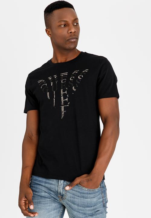 GUESS - Shifted Logo Cotton Tee Black