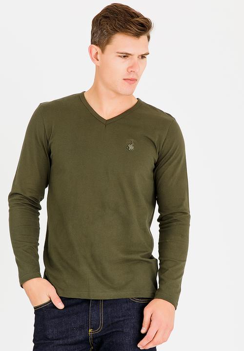 UrbanArt - Zander Crew Neck Top Khaki Green