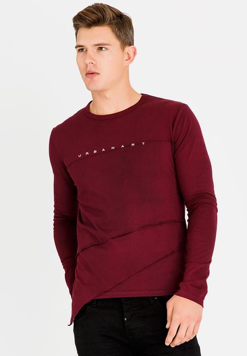 UrbanArt - Chill Crew Neck Top Burgundy