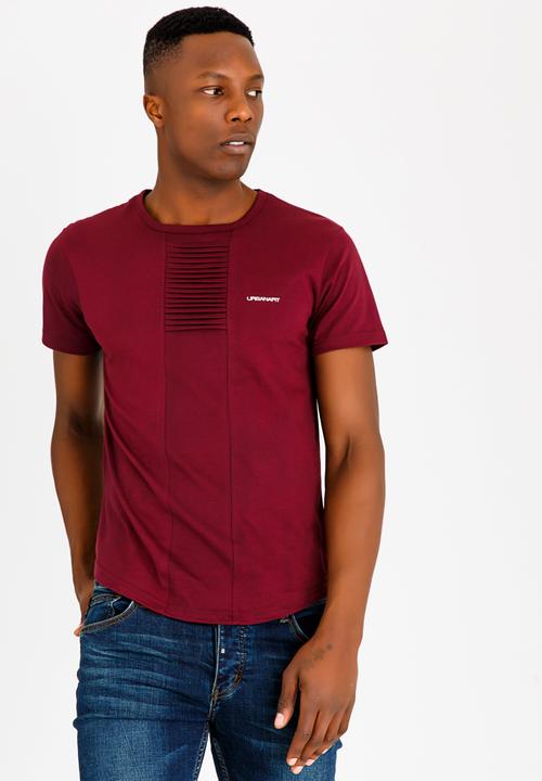 UrbanArt - Strip Crew Neck Top Burgundy