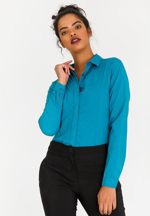 edit - Long Sleeve Classic Shirt Turquoise