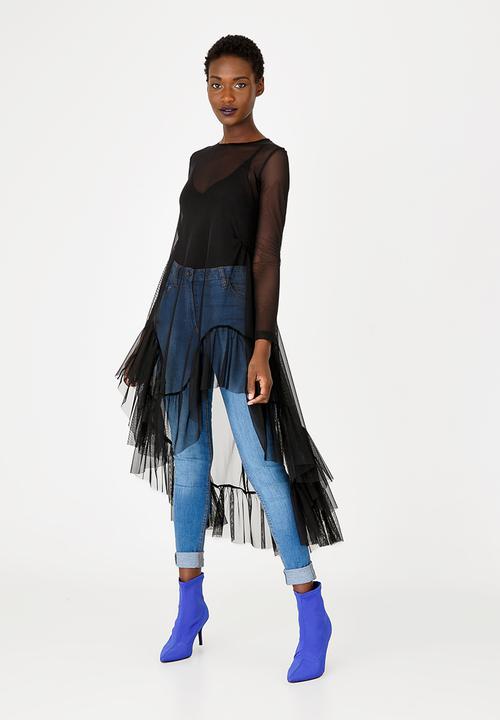 STYLE REPUBLIC - Swing Mesh Top Black