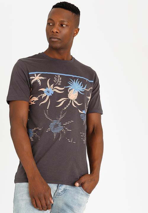 Quiksilver - Stack For Days Printed Tshirt Charcoal