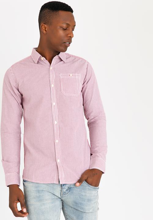 STYLE REPUBLIC - Dane Stripe Shirt Red