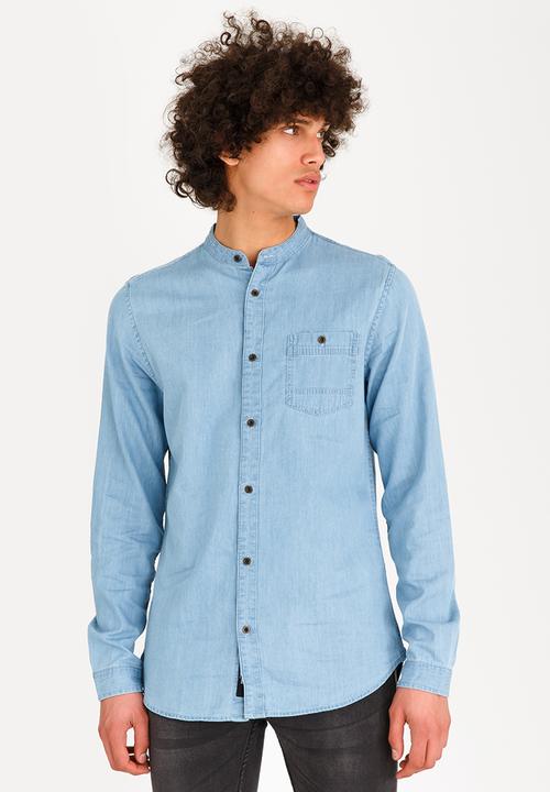 Only & Sons - Denim china shirt - blue