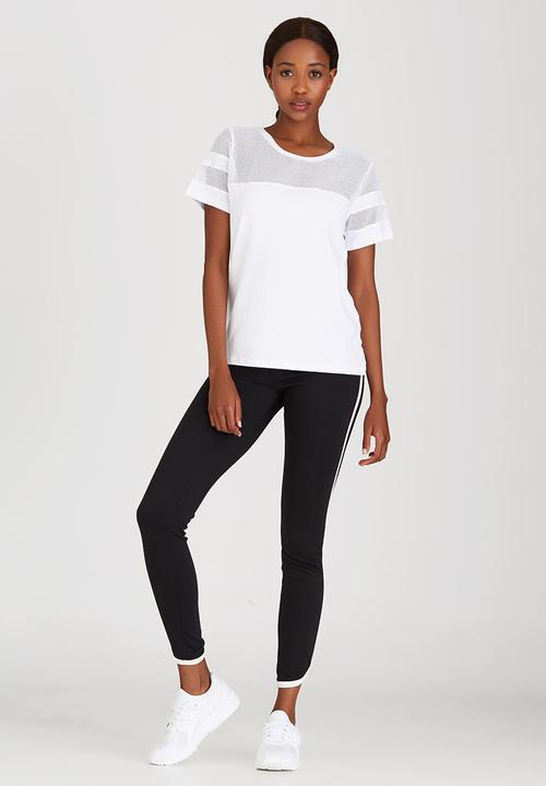 c(inch) - Mesh Inset T-shirt White