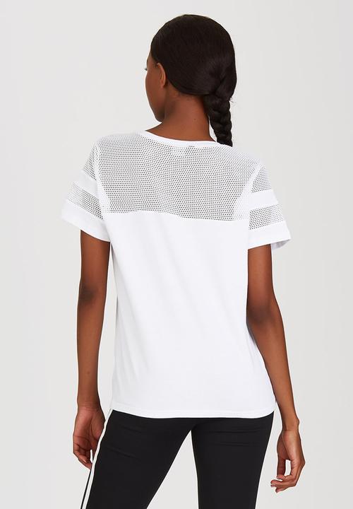 c(inch) - Mesh Inset T-shirt White