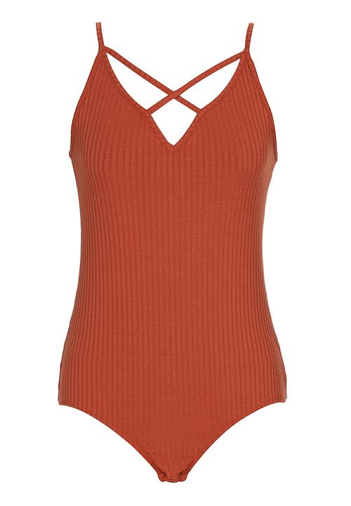 c(inch) - Strap Detail Bodysuit Mid Brown