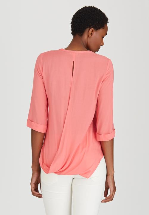 edit - Utility Top with Cross-over Back Coral