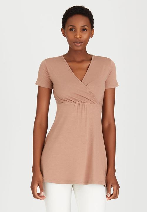 edit - Cross Over Front Tunic Stone