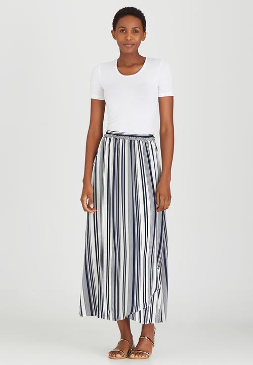 edit - Cross-over Maxi Skirt Blue and White