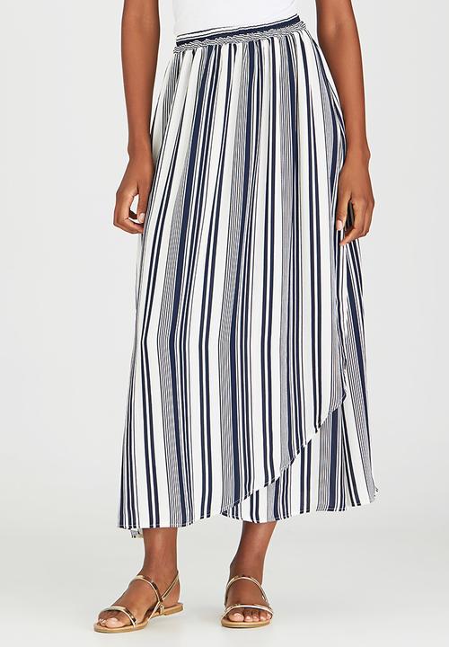edit - Cross-over Maxi Skirt Blue and White