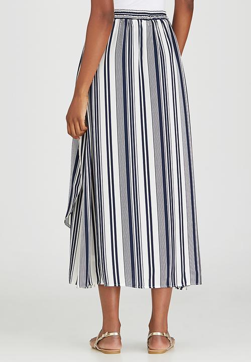 edit - Cross-over Maxi Skirt Blue and White