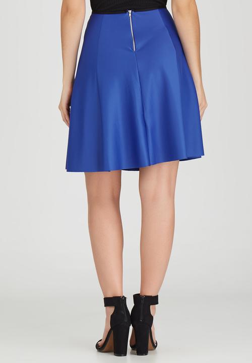 c(inch) - Fit and Flare Midi Skirt Cobalt
