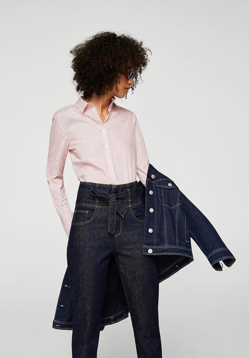 MANGO - Printed Shirt Pale Pink