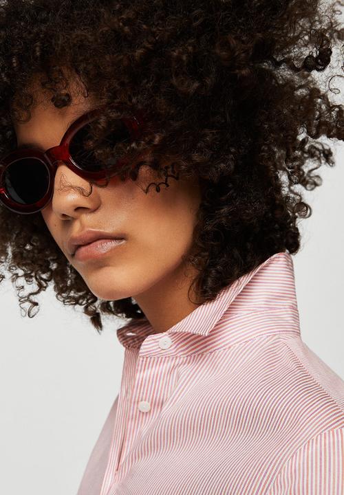 MANGO - Printed Shirt Pale Pink