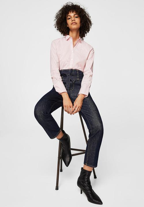 MANGO - Printed Shirt Pale Pink