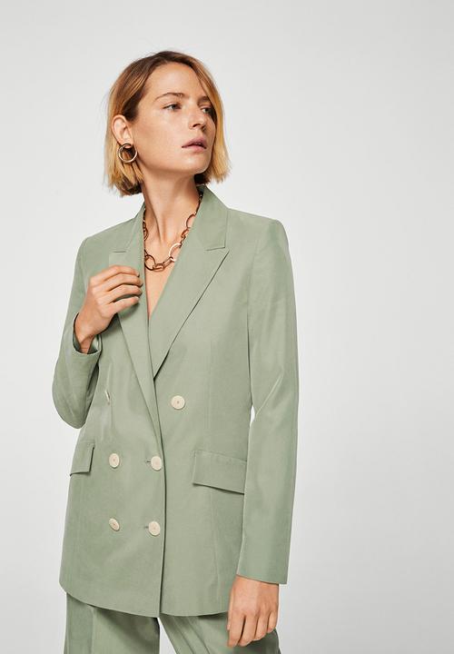 MANGO - Modal-blend Suit Blazer Khaki Green