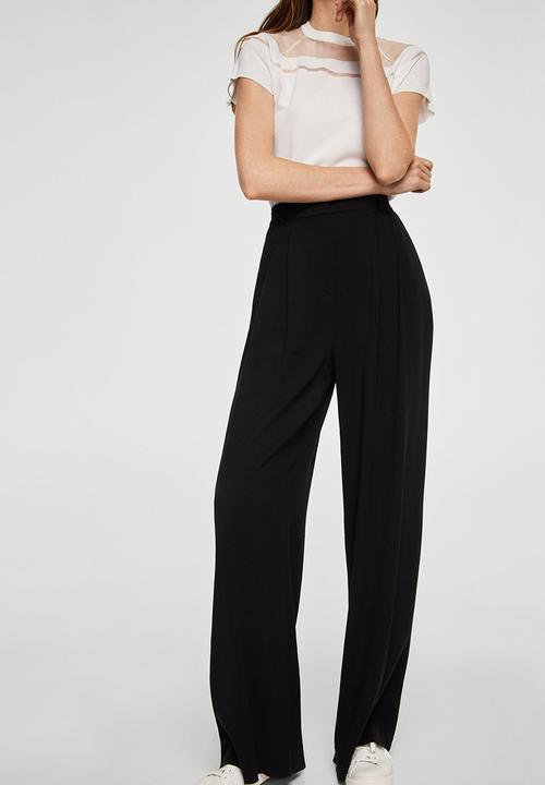 high waisted black suit trousers
