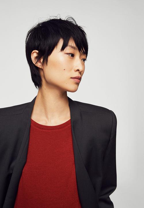 MANGO - Lace-up T-shirt Red