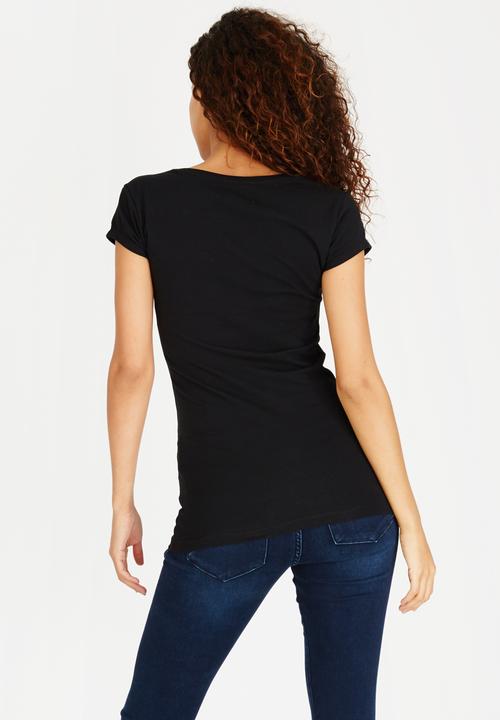 GUESS - R3 Floral Script Logo Tee Black