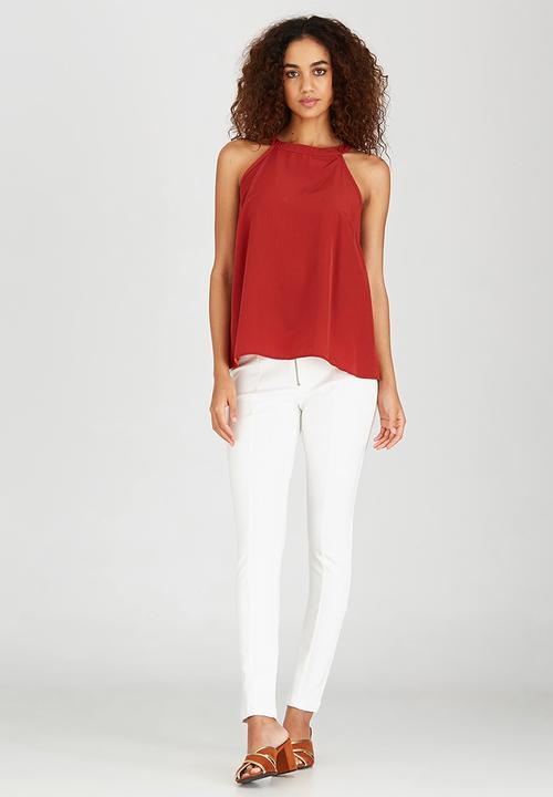 edit - Halterneck Tie-back Cami Mid Brown