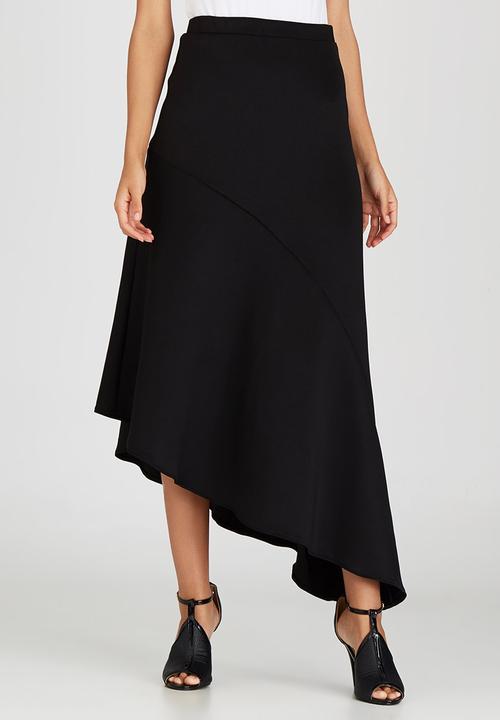 edit - Maxi Skirt with Asymmetrical Hemline Black