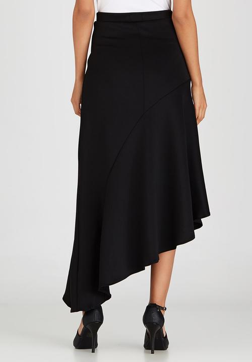 edit - Maxi Skirt with Asymmetrical Hemline Black