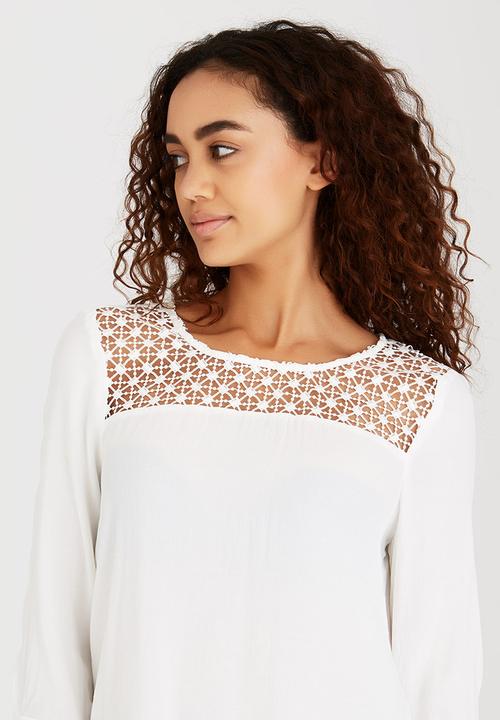 ONLY - Crochet Insert Tunic White