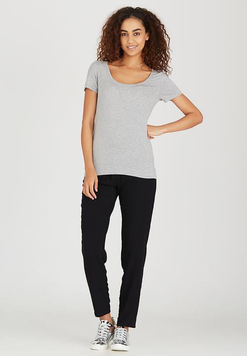 ONLY - Jewel Round Neck Tee Pale Grey