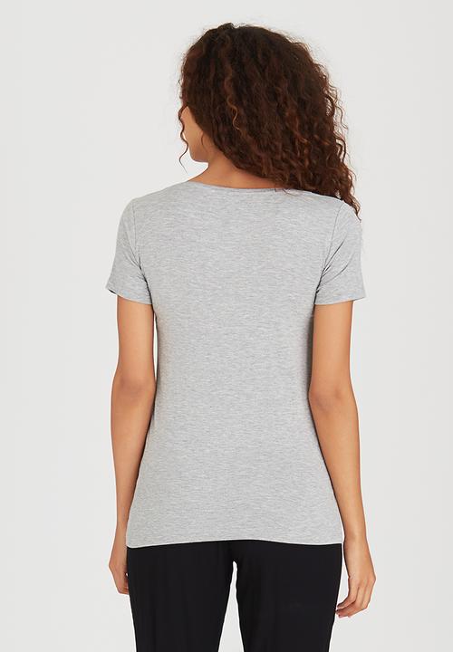 ONLY - Jewel Round Neck Tee Pale Grey