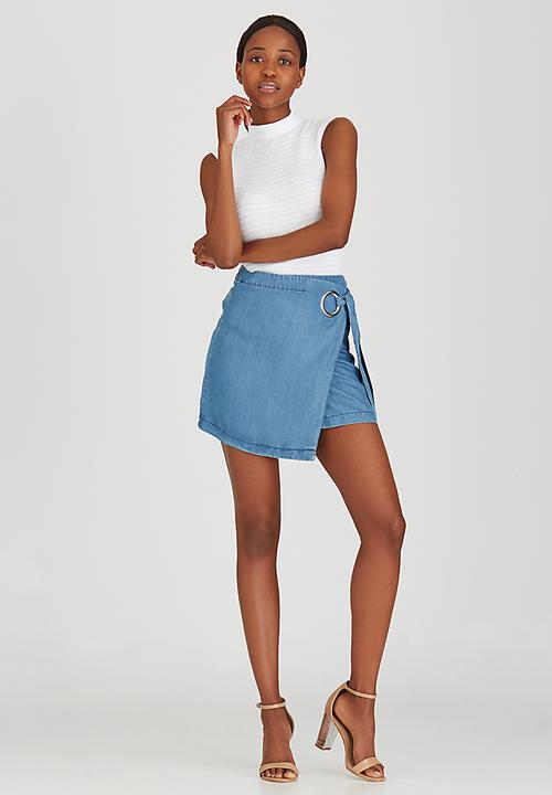 Sassoon - I Spy Eyelet Skirt Mid Blue