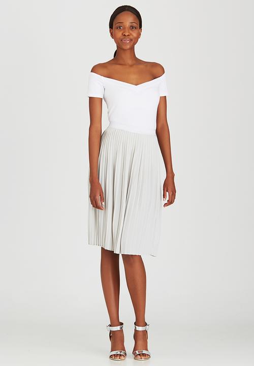 Sassoon - Pleated Midi Skirt Stone