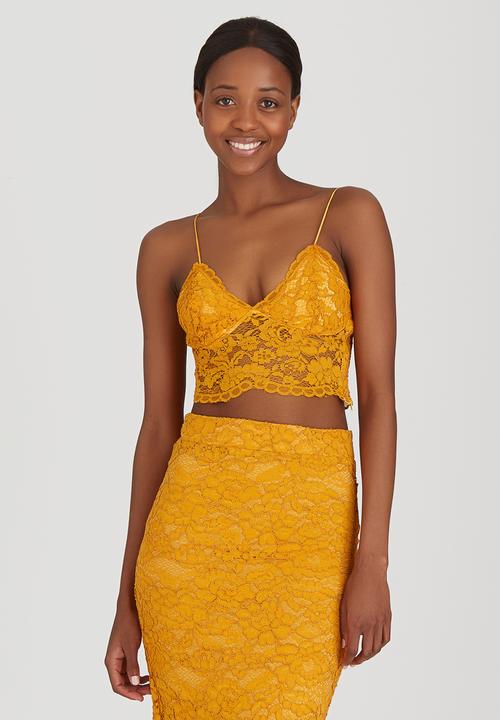 Fashion Union - Pepper Lace Detail Cami Gold