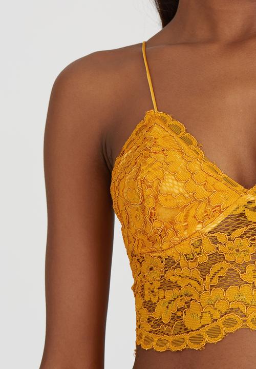 Fashion Union - Pepper Lace Detail Cami Gold