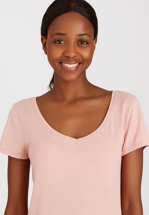 ONLY - Truly V-neck Tee Pale Pink